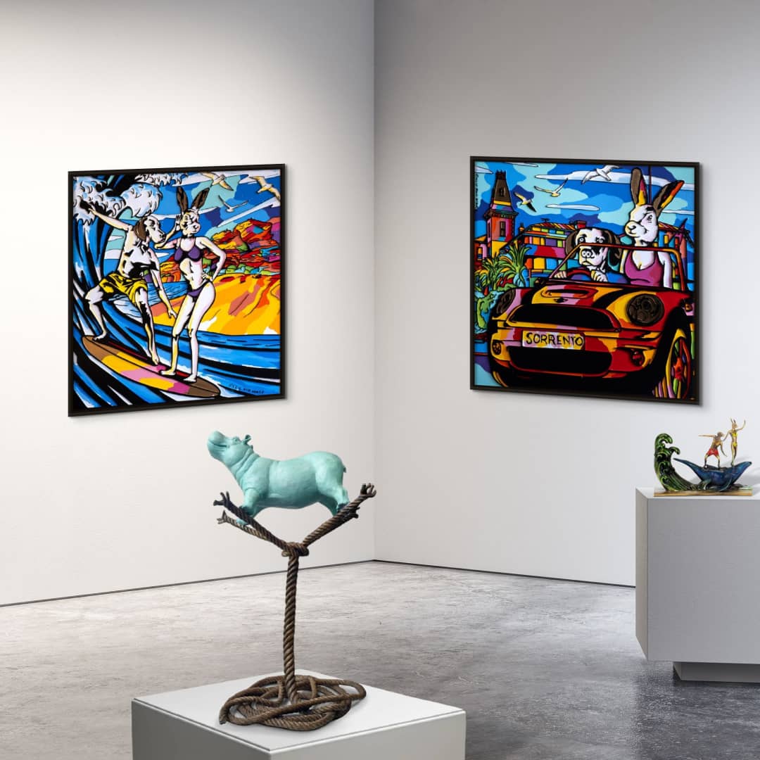The Art of Australian Artistic Duo Gillie and Marc Makes Us Happy as Hippos - Curate Art & Design Gallery Sorrento Melbourne