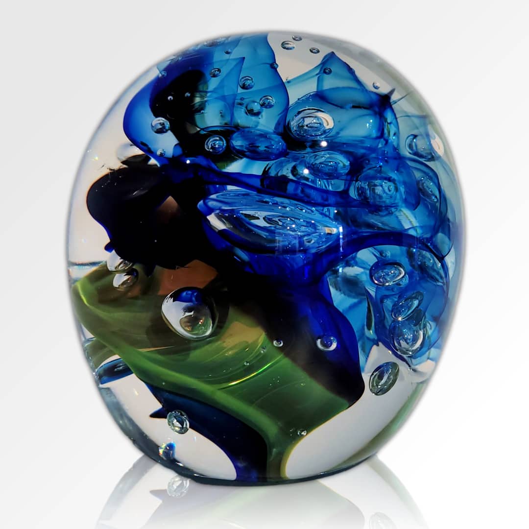 Australian Glass Artist Roberta Easton ~ 'Bubbly Sphere, 55' - Curate Art & Design Gallery Sorrento Mornington Peninsula Melbourne