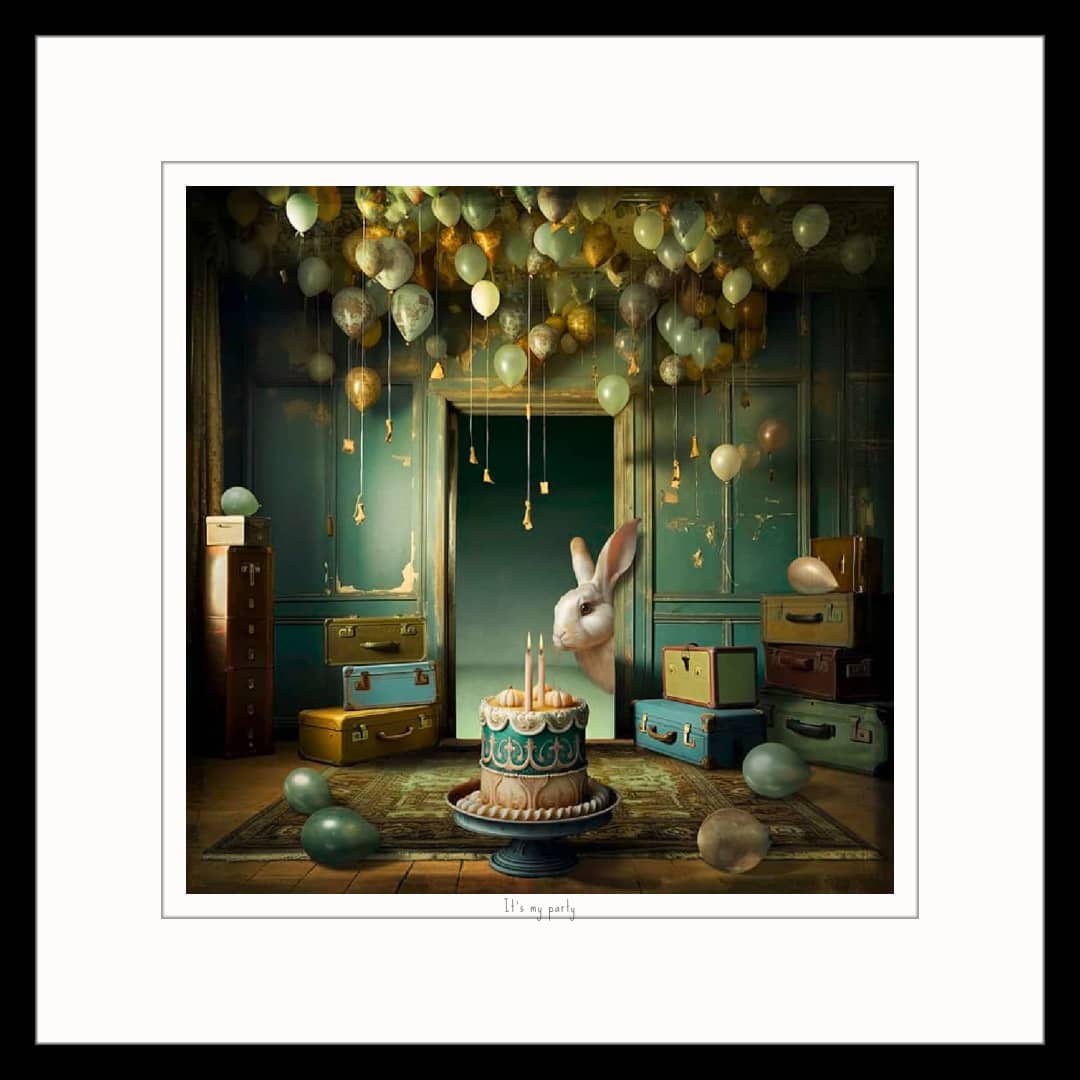 Maggie Taylor Art Photomontage ~ 'It's My Party' - Available at Curate Art & Design Gallery in Sorrento, Mornington Peninsula, Melbourne
