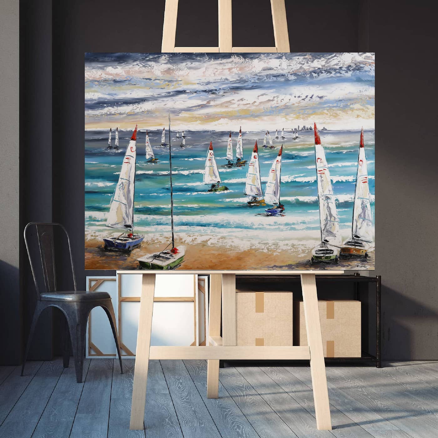 Tasmanian Based Australian Artist Esther Shohet Painting ~ 'A Day on the Bay' - Curate Art & Design Gallery Sorrento Mornington Peninsula Melbourne