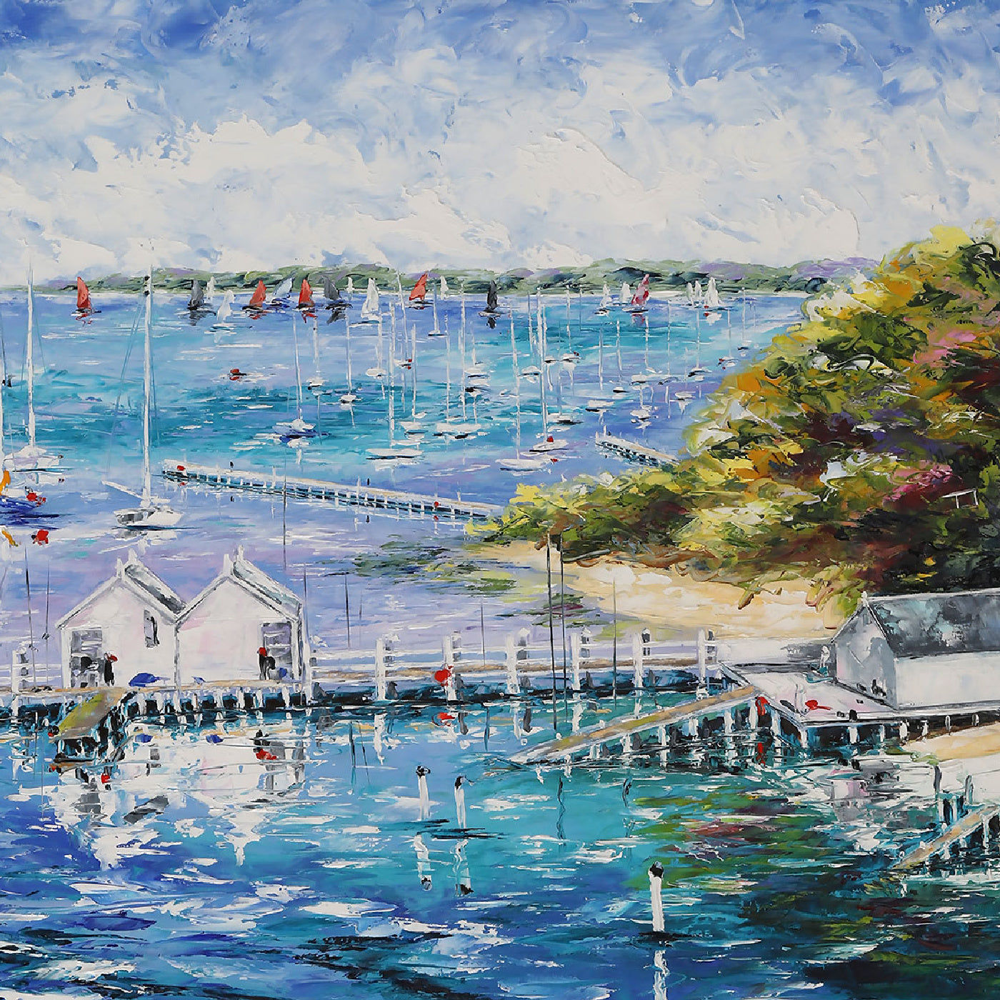 Tasmanian-Based Australian Artist Esther Shohet Painting ~ 'Seas the Day, Mornington Peninsula' - Curate Art & Design Gallery Sorrento Victoria