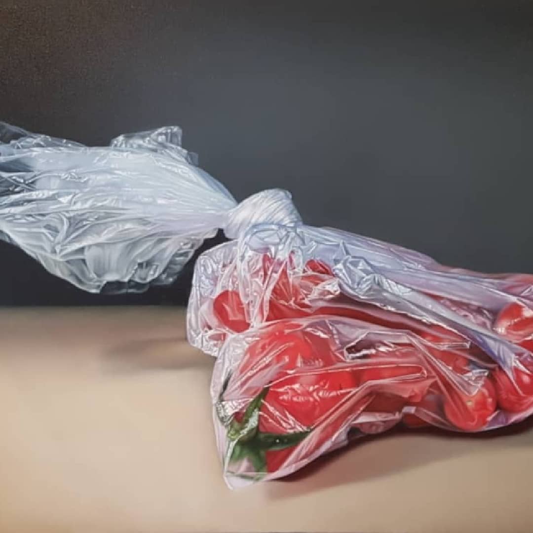Peninsula Based Australian Artist Jim Stagg Painting ~ 'Bag of Tomatoes' - Curate Art & Design Gallery Sorrento Mornington Peninsula Melbourne