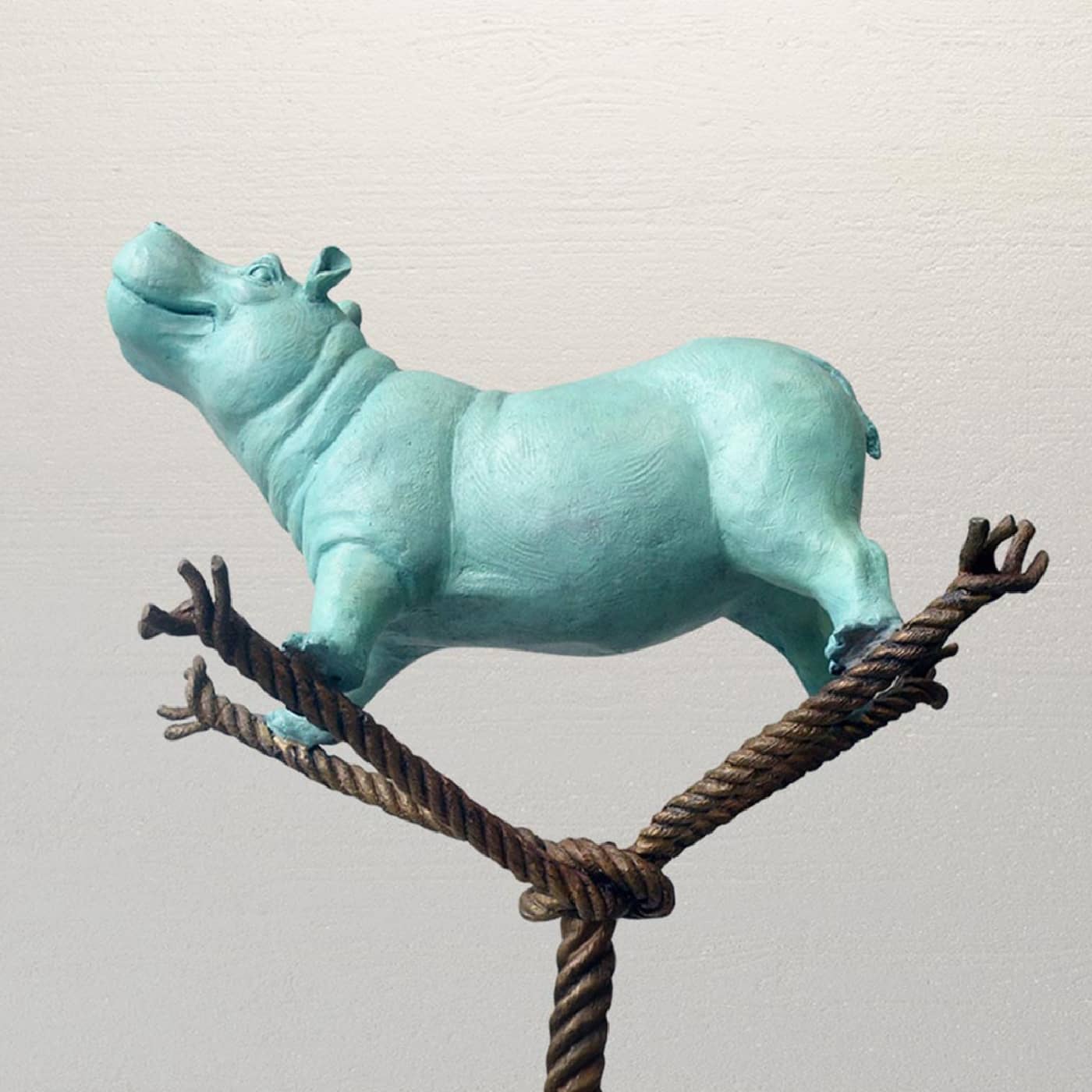 Gillie and Marc Sculpture ~ 'Hippo on a Tree Rope of Life' (Sold)