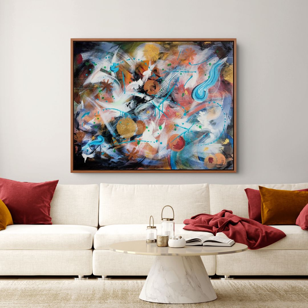 Australian Abstract Artist Mitch Miller Painting ~ 'Alive' - Curate Art & Design Gallery in Daylesford, Melbourne.