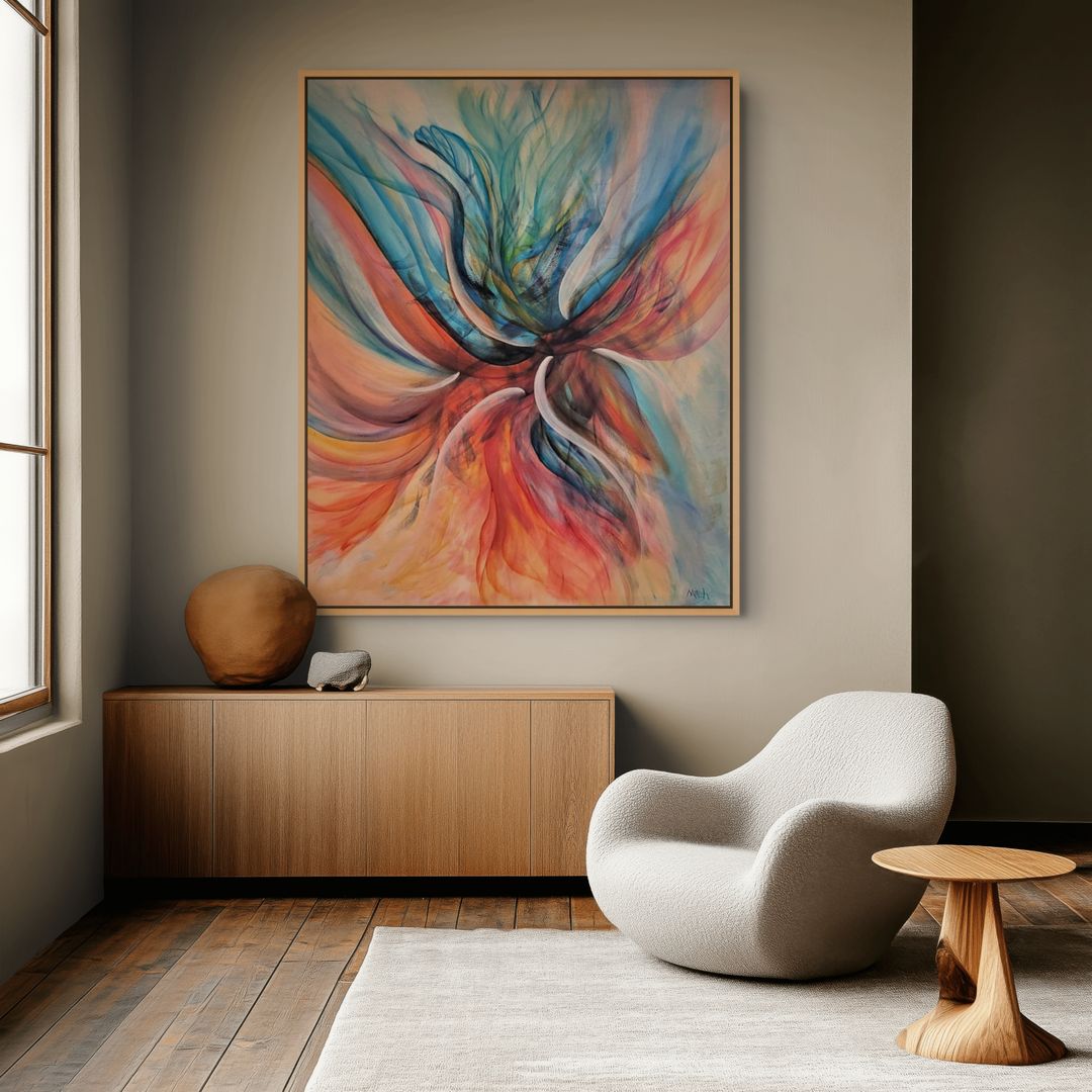 Australian Abstract Artist Mitch Miller Painting ~ 'Harmony' - Curate Art & Design Gallery in Daylesford,  Melbourne