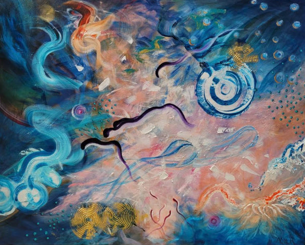 Australian Abstract Artist Mitch Miller Painting ~ 'Mesmerised' - Curate Art & Design Gallery in Sorrento, Mornington Peninsula, Melbourne