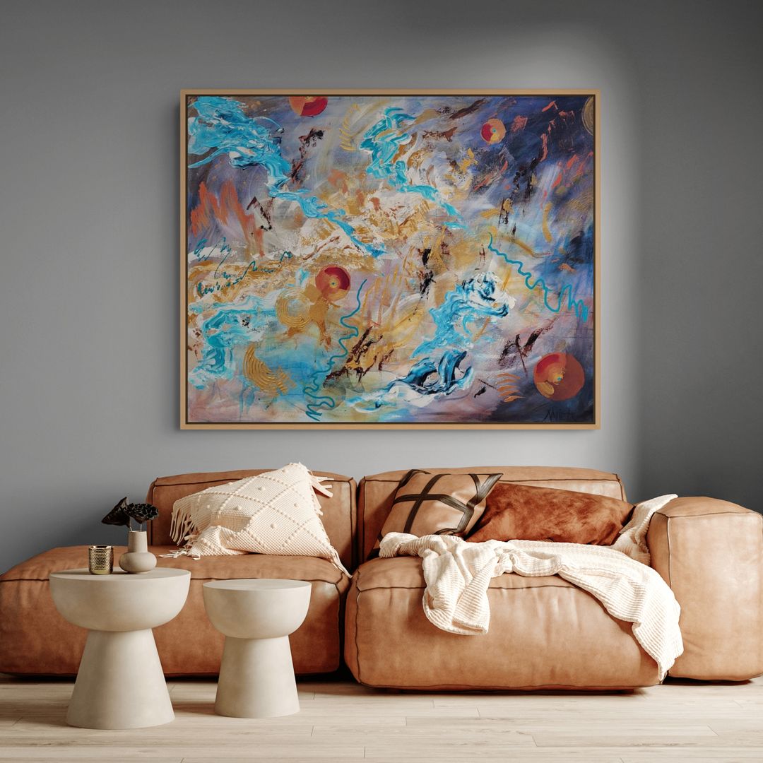 Australian Abstract Artist Mitch Miller Painting ~ 'Meteoric' - Curate Art & Design Gallery in Daylesford, Melbourne