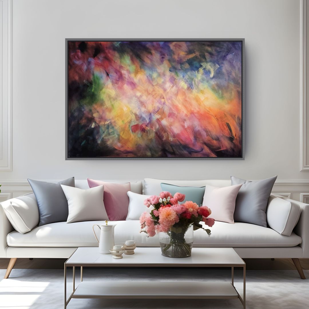 Australian abstract artist Mitch Miller painting ~ 'Rainbow Dreaming' - Exclusively at Curate Art & Design Gallery in Daylesford, Victoria.