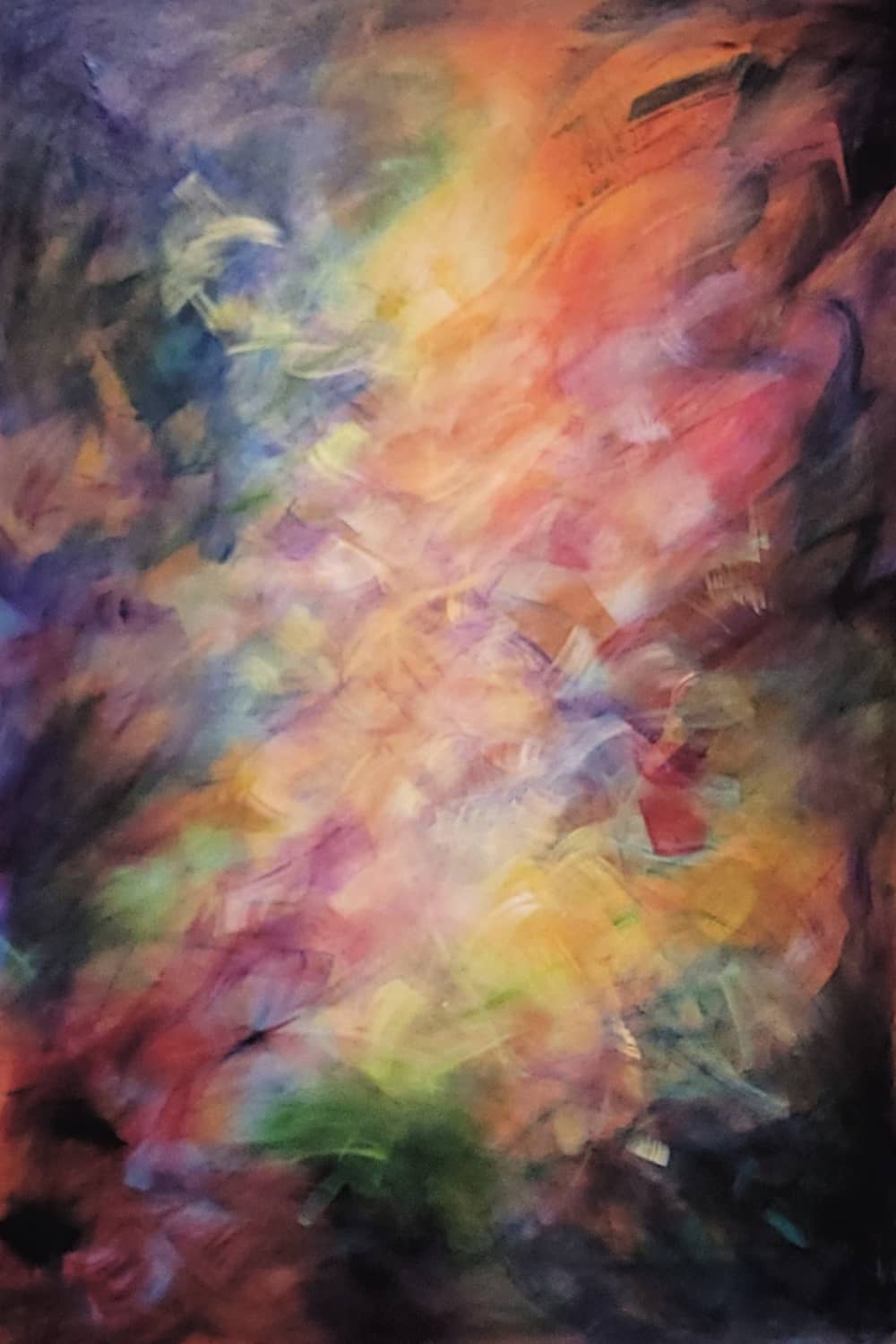 Australian abstract artist Mitch Miller painting ~ 'Rainbow Dreaming' - Exclusively at Curate Art & Design Gallery in Daylesford, Victoria.