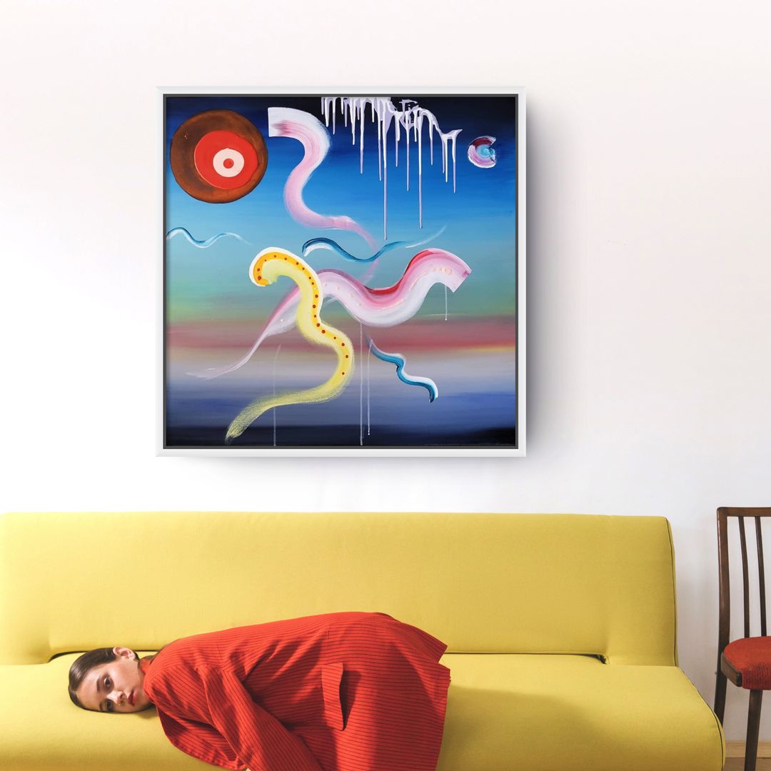 Australian Abstract Artist Mitch Miller Painting ~ 'Sundance' - Curate Art & Design Gallery in Daylesord, Melbourne