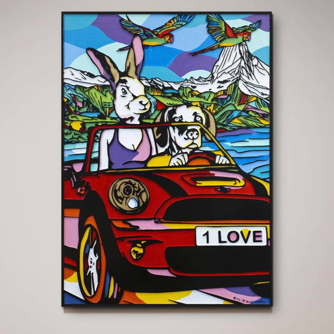 Australian Artist Gillie and Marc Painting ~ 'They Were on the Road to Happiness'- Curate Art & Design Gallery Sorrento Mornington Peninsula Melbourne