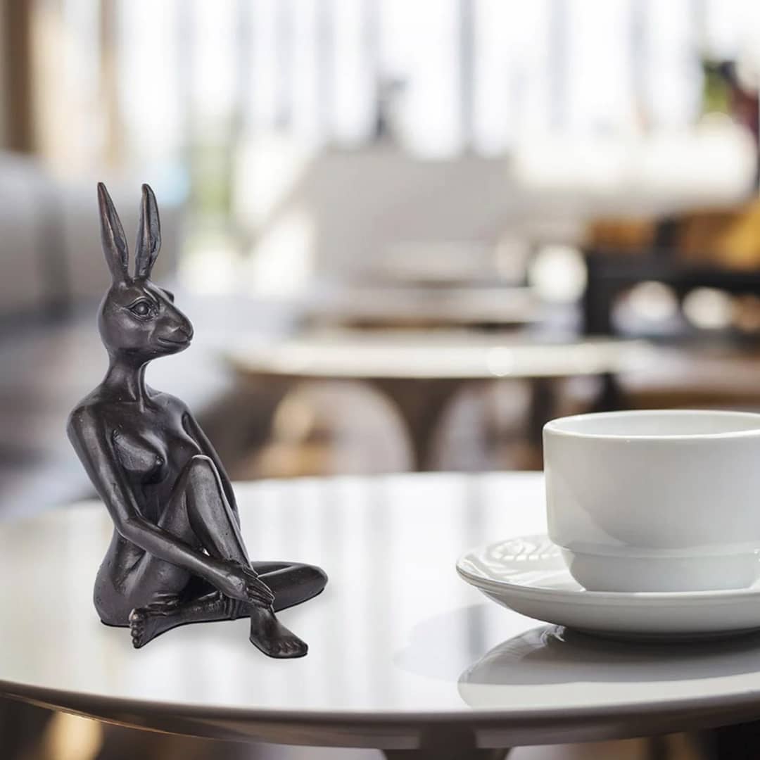 Gillie and Marc Bronze Sculpture ~ 'Rabbitwoman Thinks Big' - Curate Art & Design Gallery Sorrento Mornington Peninsula Melbourne