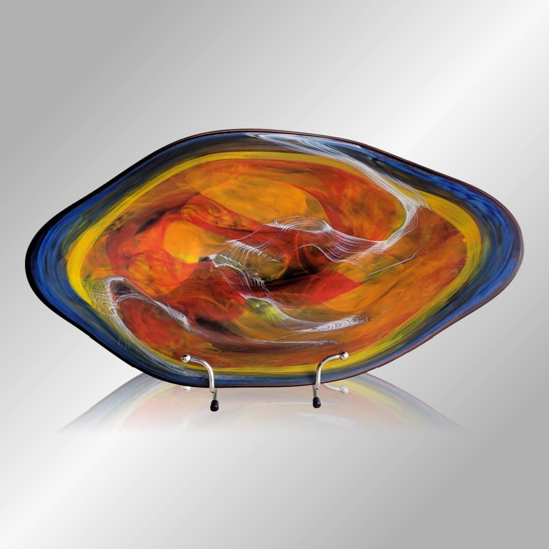 Grant Donaldson Glass ~ 'Molten Sky Coolamon Platter'
