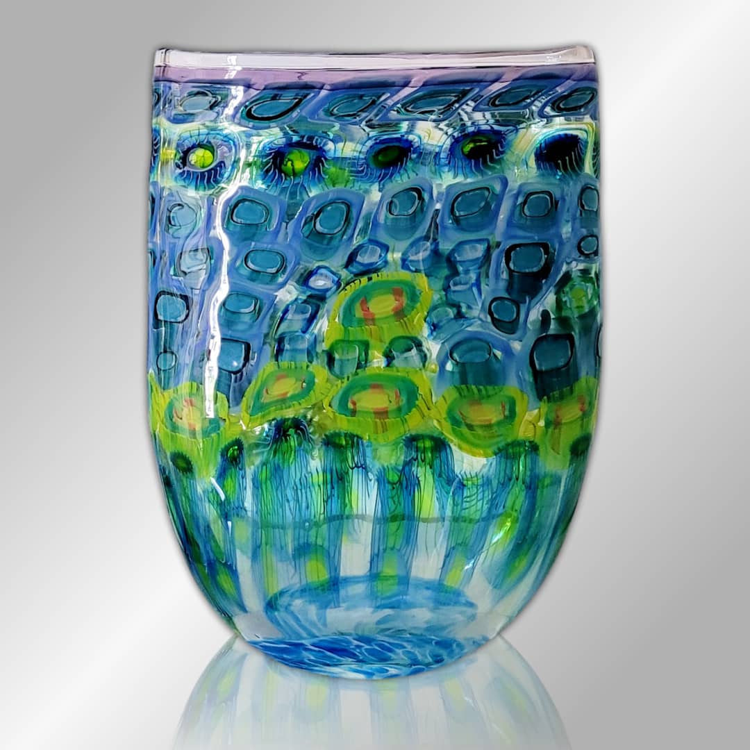 Grant Donaldson Glass ~ 'Sorrento Murrine Vase' - Curate Art & Design Gallery in Sorrento, Melbourne