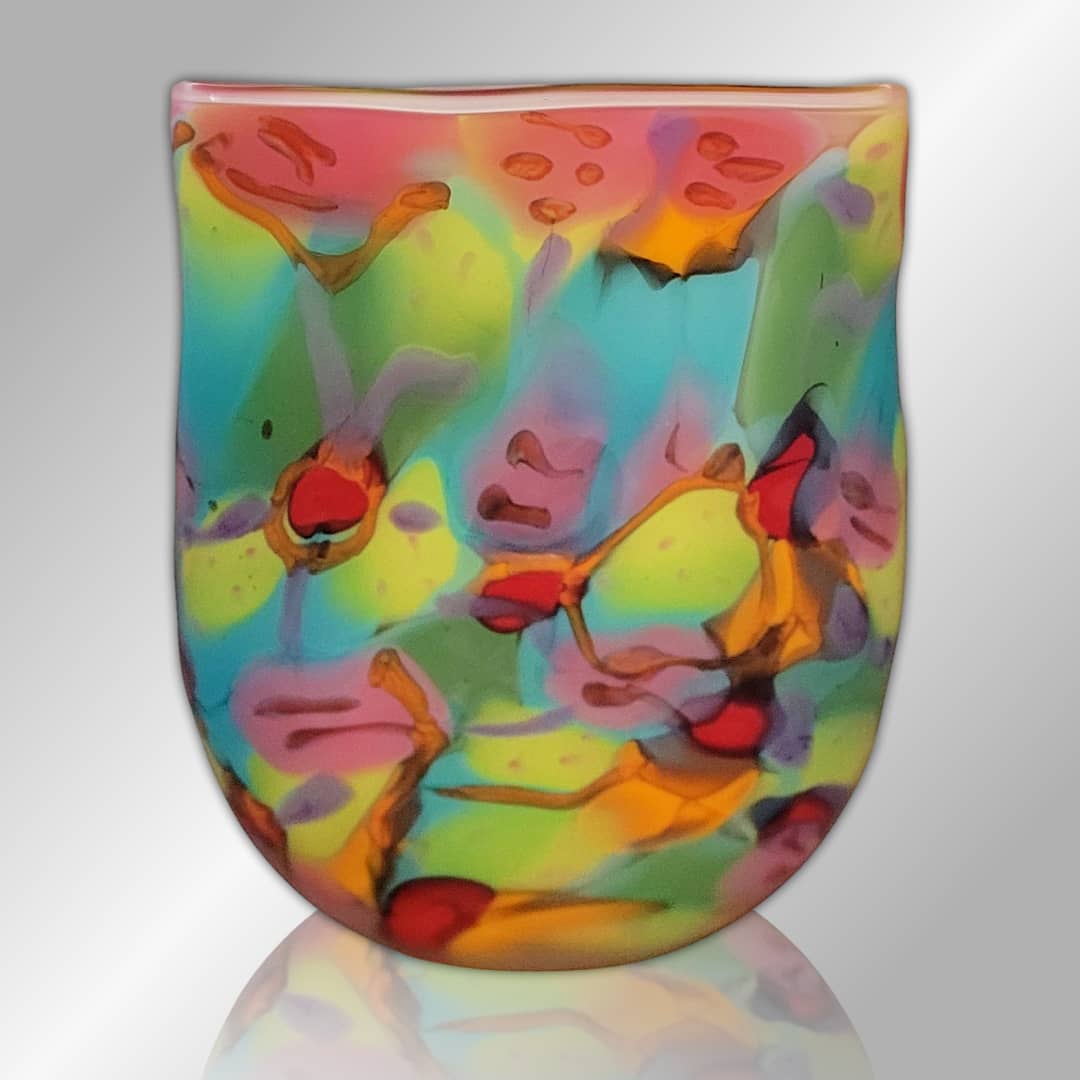 Grant Donaldson Glass ~ 'Summer Breeze Vase (Blue)' - Curate Art & Design Gallery in Sorrento, Melbourne