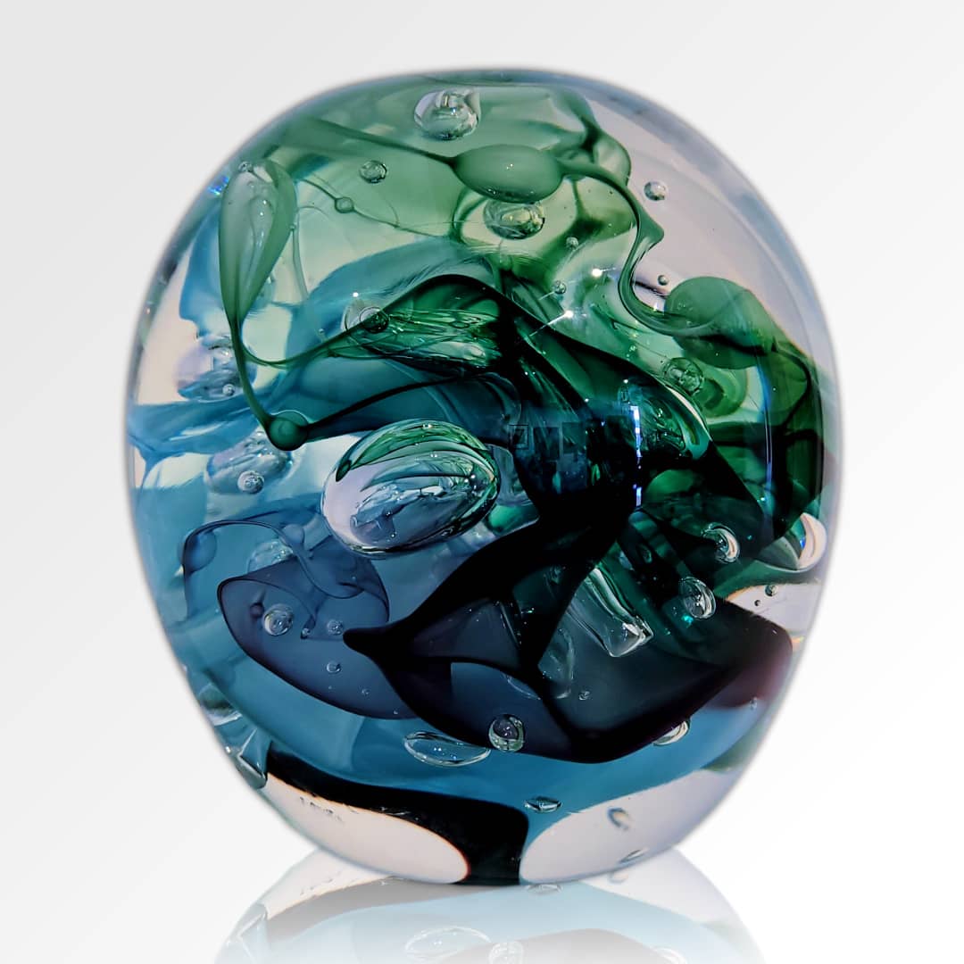 Australian Glass Artist Roberta Easton ~ 'Bubbly Sphere, 52' - Curate Art & Design Gallery Sorrento Mornington Peninsula Melbourne