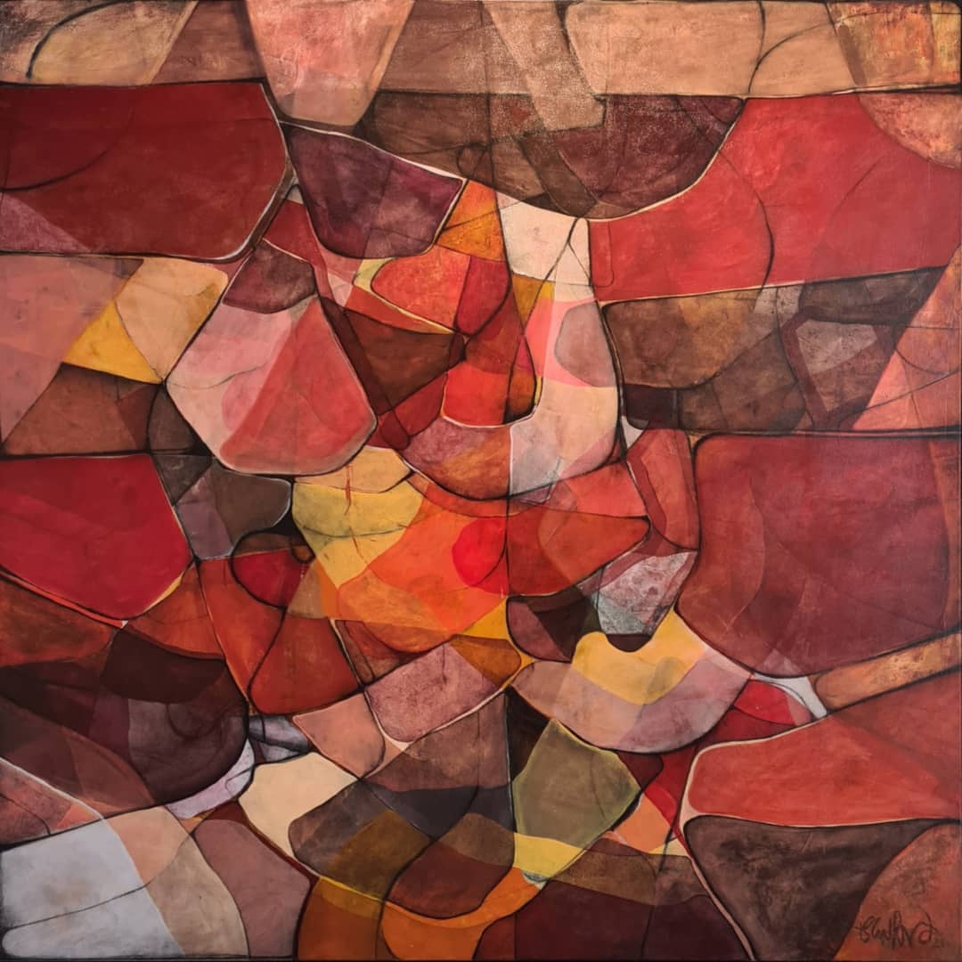 Australian Artist Benjamin Lydford Painting ~ 'Controlled Burning' - Available at Curate Art & Design Gallery in Sorrento, Mornington Peninsula, Melbourne.