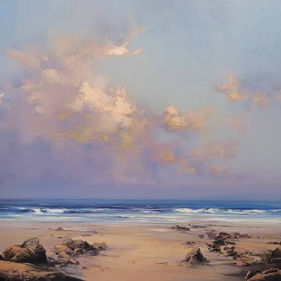 Chris Kandis Painting ~ 'Incoming Surf Back Beach,  Sorrento' - Curate Art & Design Gallery Sorrento, Mornington Peninsula, Melbourne