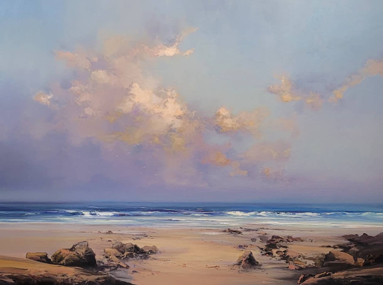 Chris Kandis Painting ~ 'Incoming Surf Back Beach,  Sorrento' - Curate Art & Design Gallery Sorrento, Mornington Peninsula, Melbourne