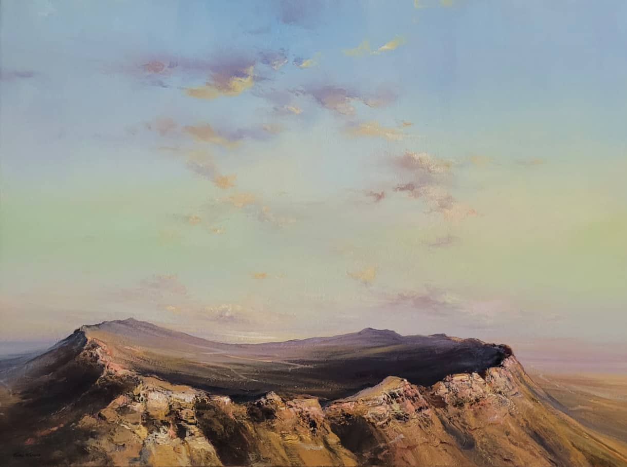 Chris Kandis Painting ~ 'Morning Light' (Wilpena Pound, SA) - Available at Curate Art & Design Gallery Sorrento, Mornington Peninsula, Melbourne.