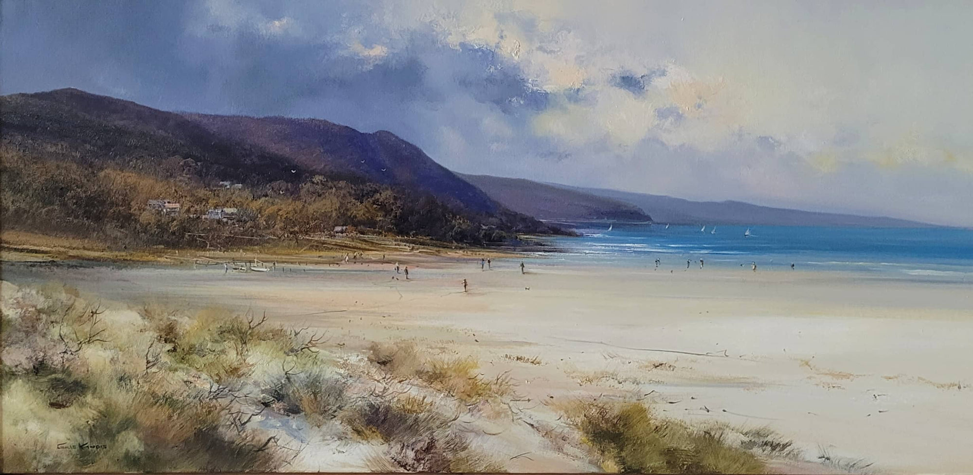 Chris Kandis Painting ~ 'Stormy Spring Showers, Lorne Beach' - Curate Art & Design Gallery Sorrento, Mornington Peninsula, Melbourne