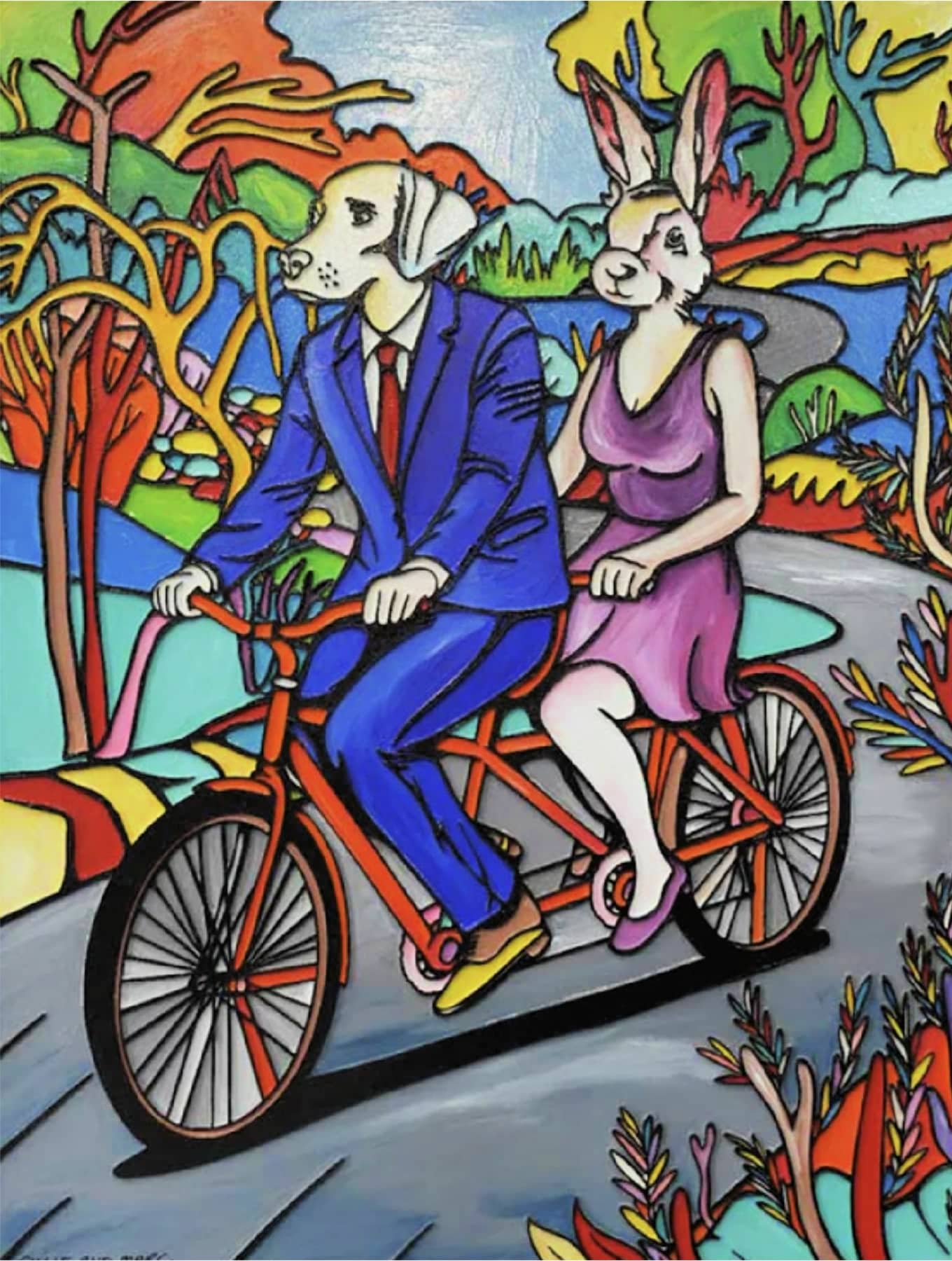 Gillie and Marc original painting ~ 'A Journey to Far Away Lands' @ Curate Art & Design, Gillie and Marc's premier representatives in Melbourne metro.