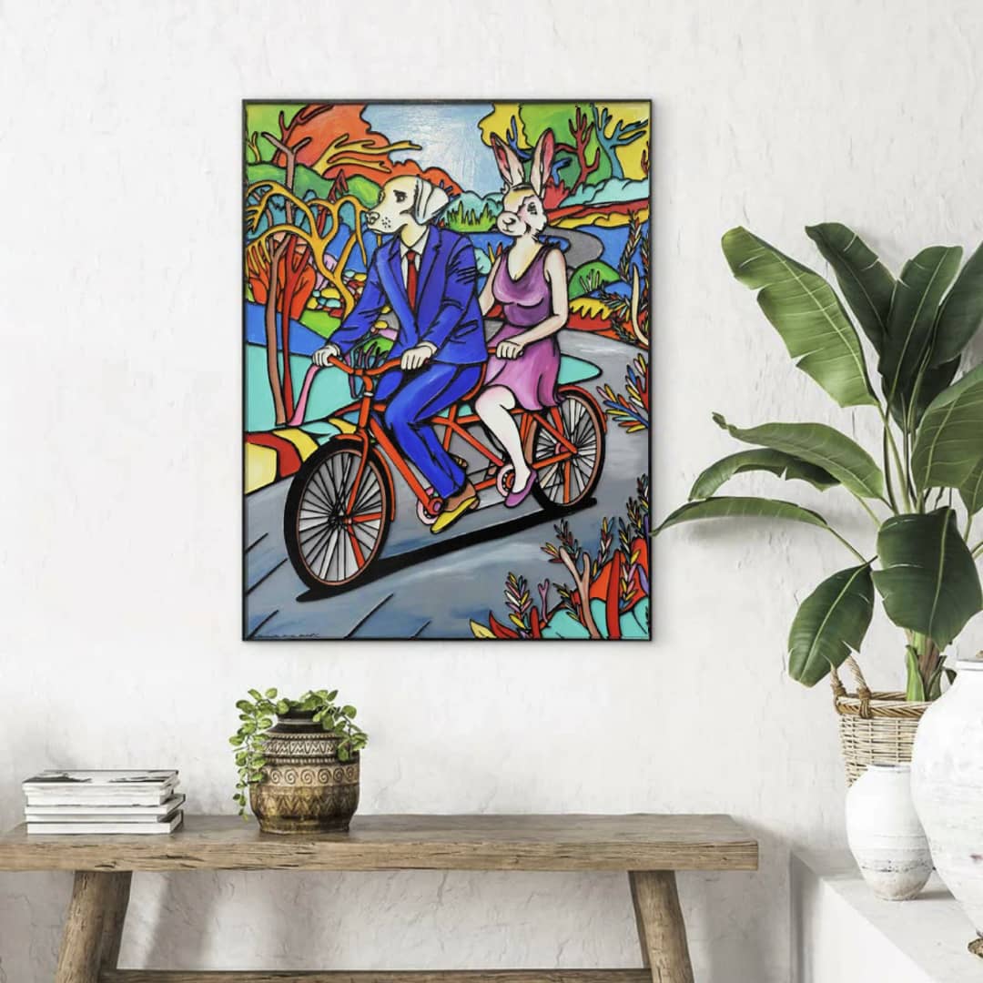 Gillie and Marc original painting ~ 'A Journey to Far Away Lands' @ Curate Art & Design, Gillie and Marc's premier representatives in Melbourne metro.