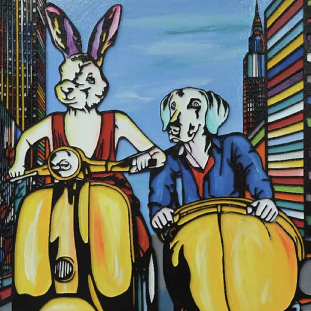 Gillie and Marc original painting ~ 'Always Together Forever' @ Curate Art & Design, Gillie and Marc's premier representatives in Melbourne metro.