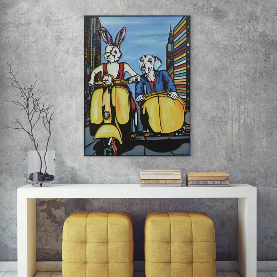 Gillie and Marc original painting ~ 'Always Together Forever' @ Curate Art & Design, Gillie and Marc's premier representatives in Melbourne metro.