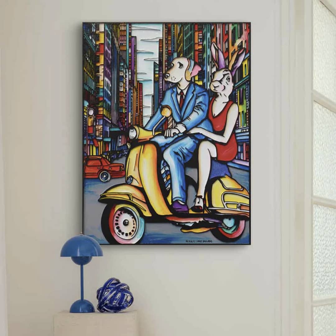 Gillie and Marc original painting ~ 'Big City Living' @ Curate Art & Design (Daylesford), Gillie and Marc's premier representatives in Melbourne metro.