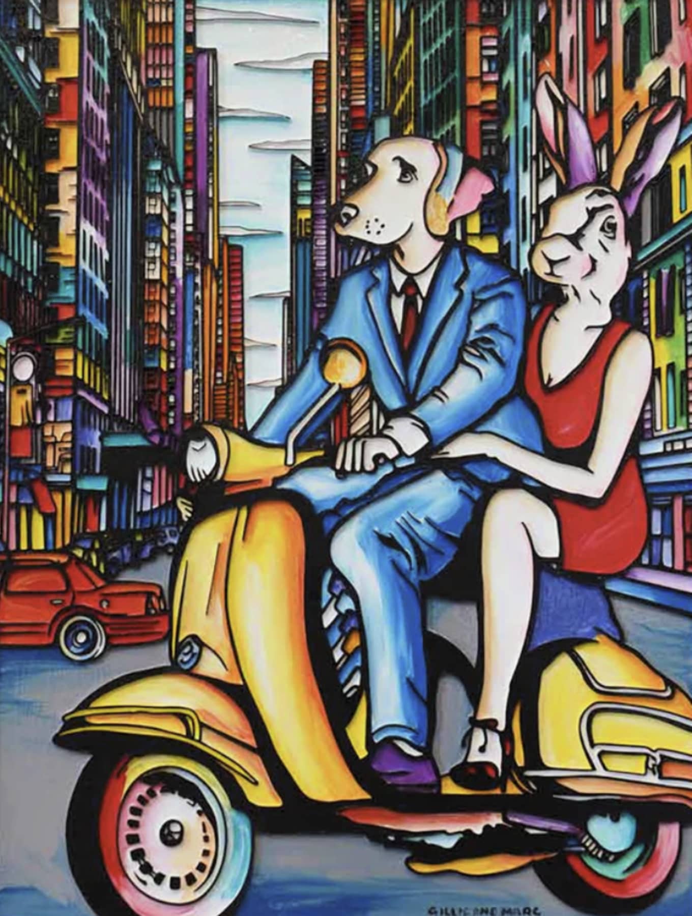 Gillie and Marc original painting ~ 'Big City Living' @ Curate Art & Design (Daylesford), Gillie and Marc's premier representatives in Melbourne metro.