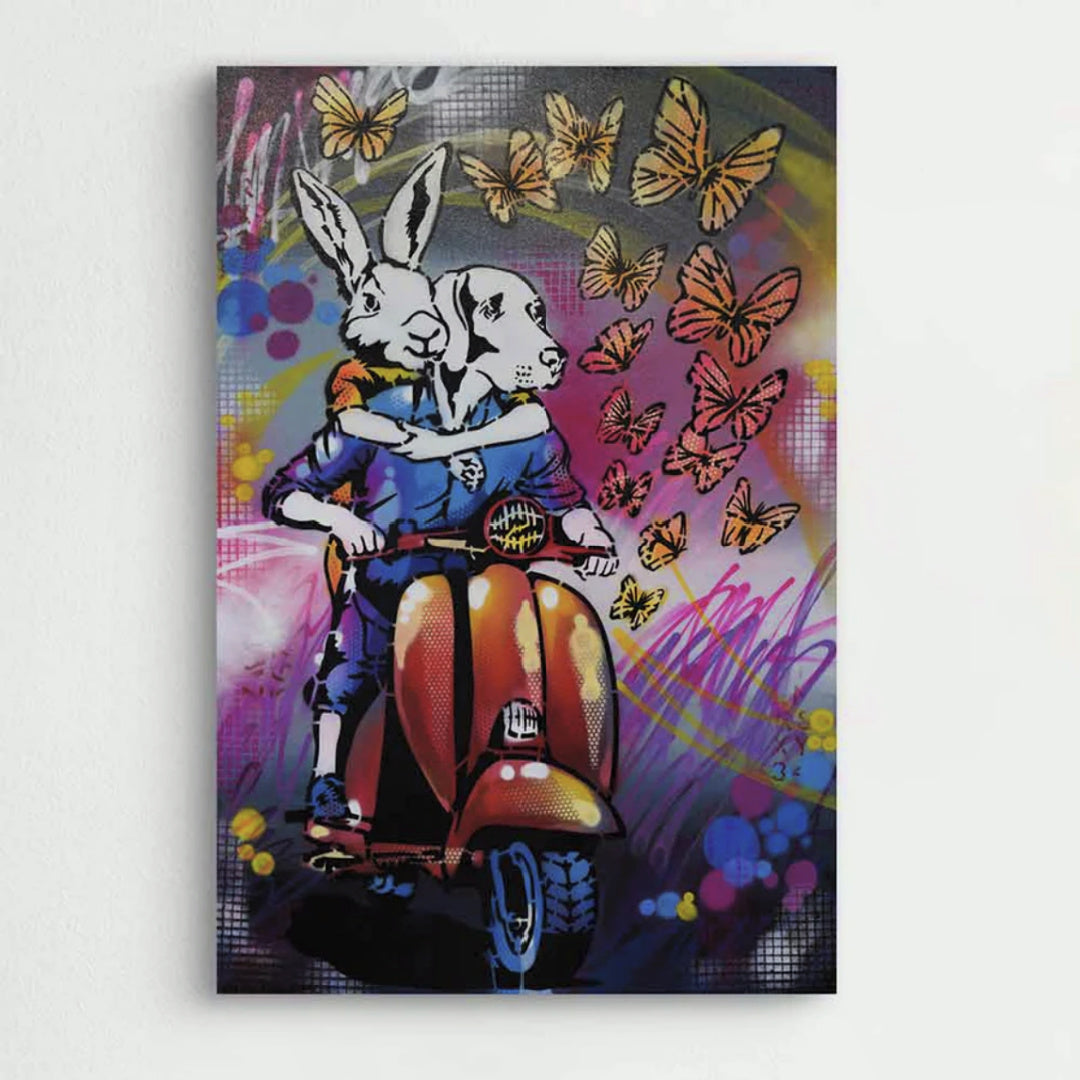 Gillie and Marc original painting ~ 'Chasing the Sun' @ Curate Art & Design, Gillie and Marc's premier representatives in Victoria, Australia.