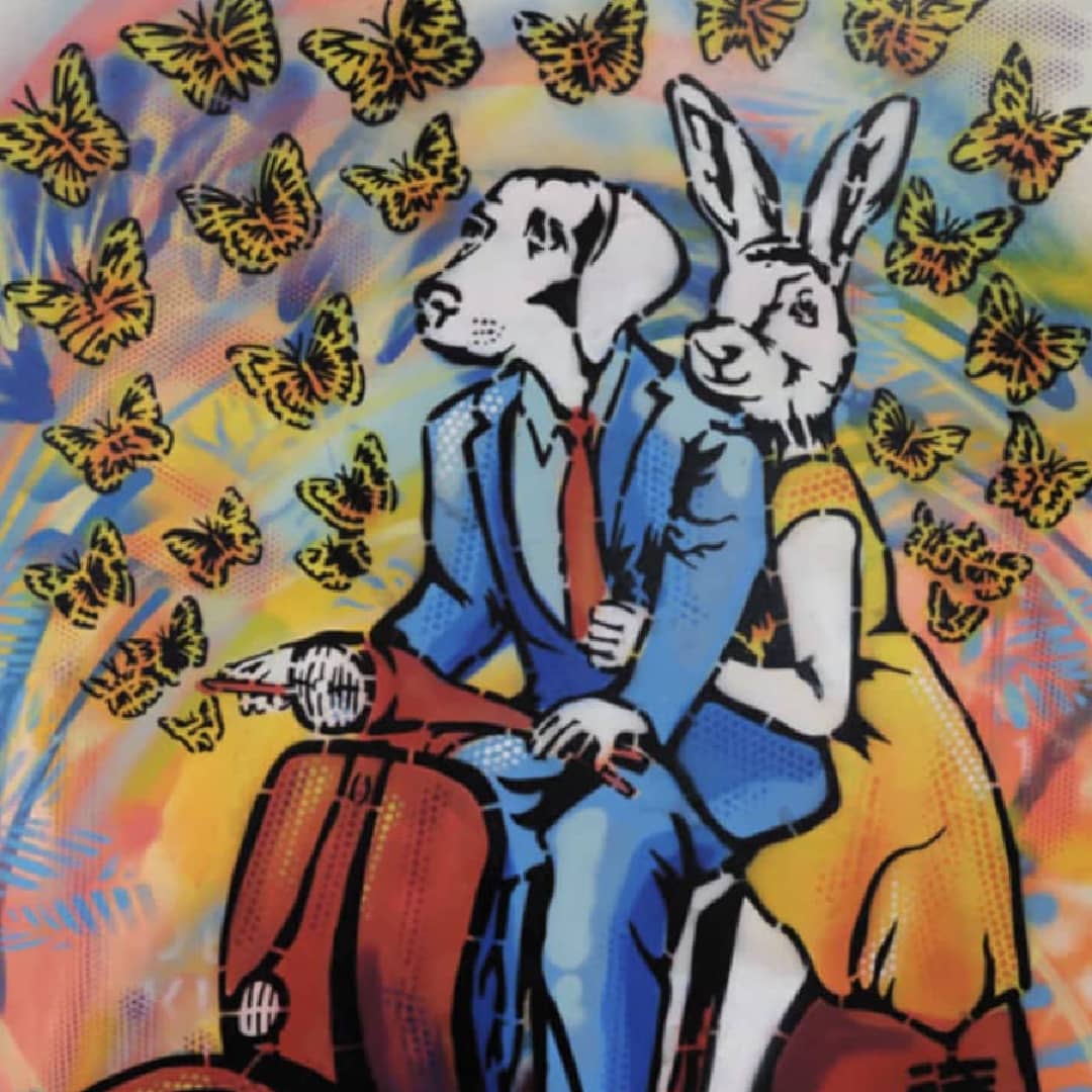 Gillie and Marc Painting ~ ''He Gave Her Butterflies - Curate Art & Design Gallery Sorrento, Mornington Peninsula, Melbourne