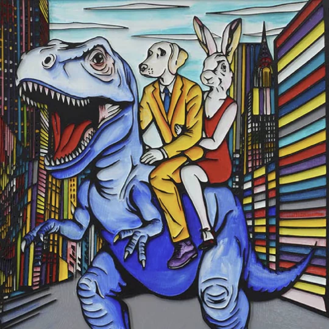Gillie and Marc original painting ~ 'Hearts in Harmony' @ Curate Art & Design, Gillie and Marc's premier representatives in Melbourne metro.