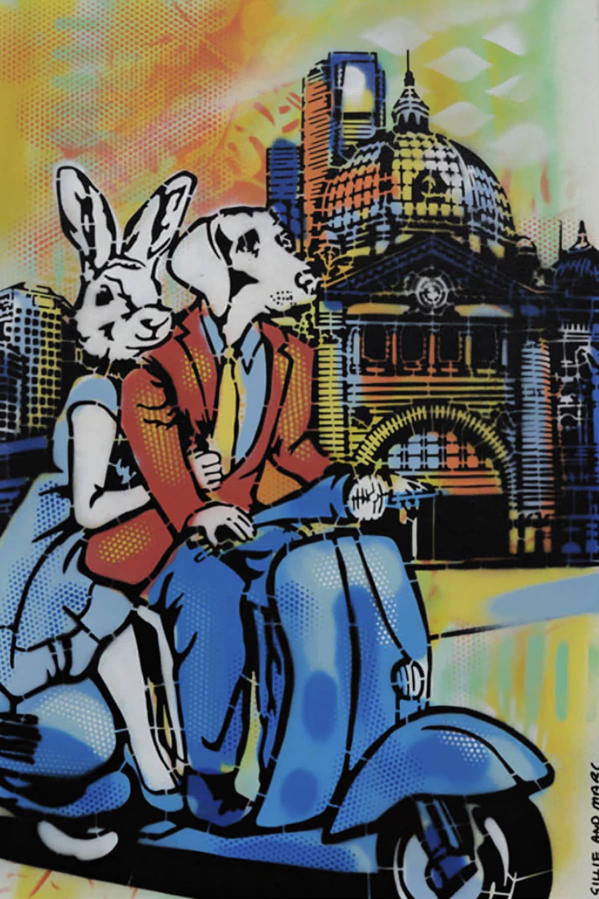 Gillie and Marc Painting ~ 'Melbourne Lovers' - Curate Art & Design Gallery Sorrento, Mornington Peninsula, Melbourne