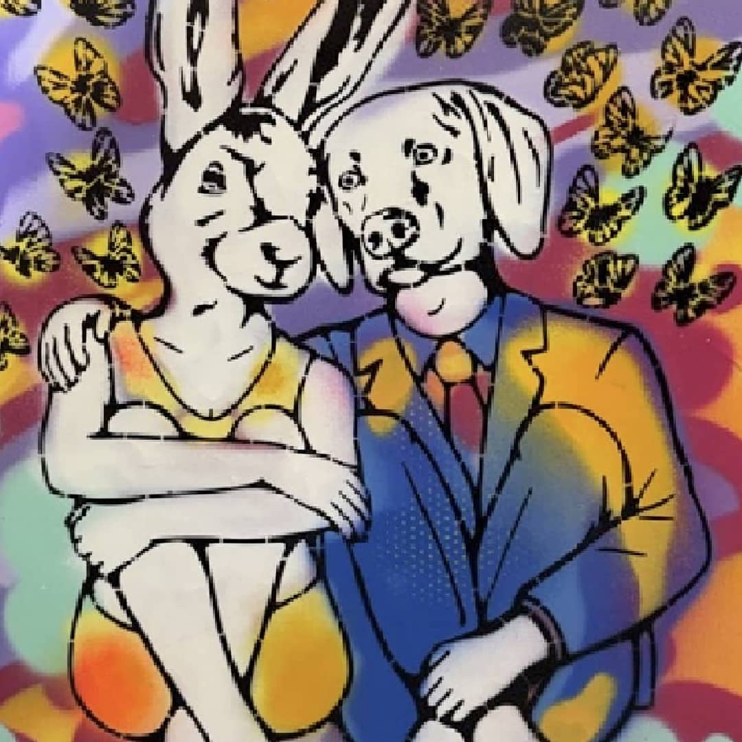 Gillie and Marc original painting ~ 'One Heart' @ Curate Art & Design in Daylesford, Gillie and Marc's premier gallery in Victoria, Australia.