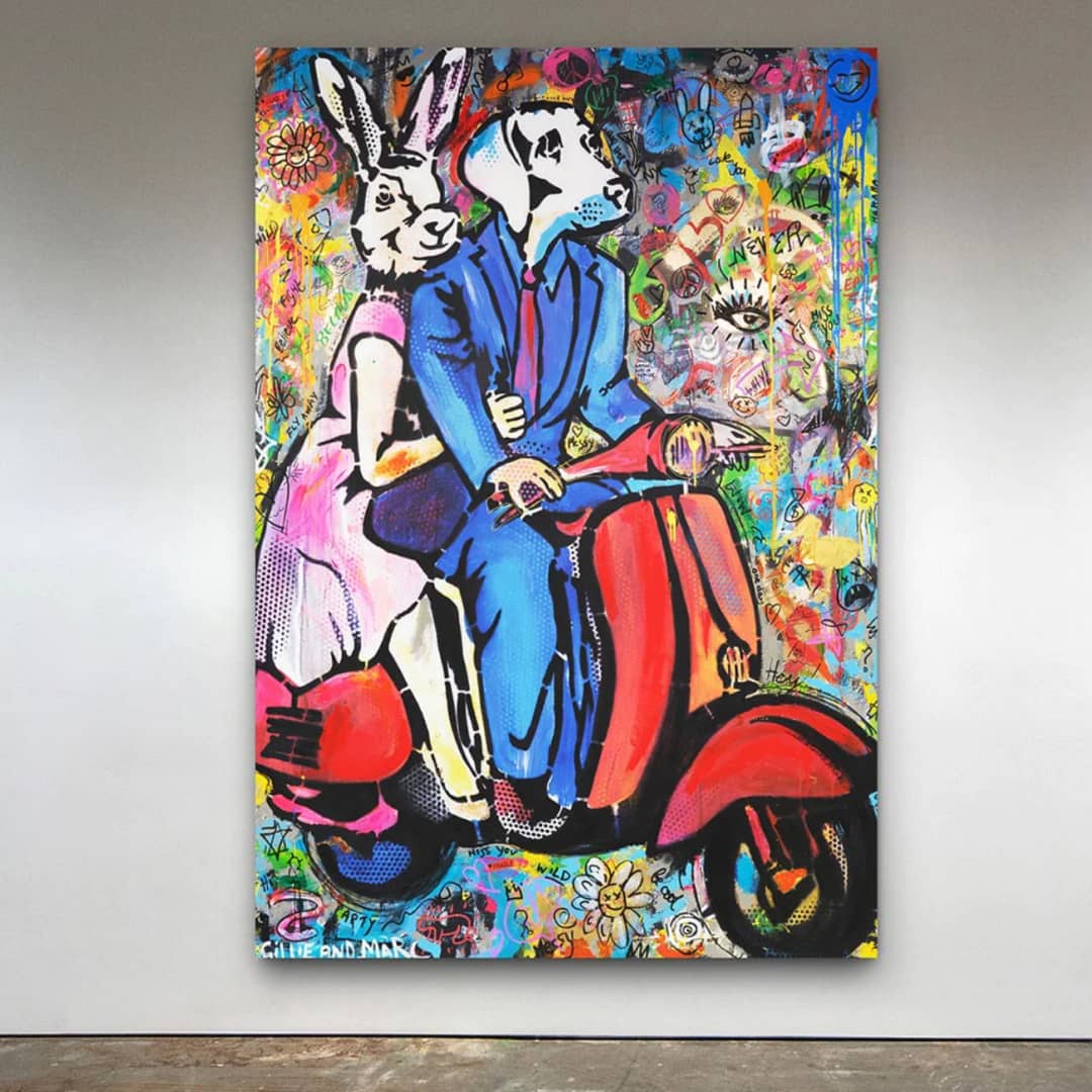 Gillie and Marc Painting ~ 'Red Vespa on Speed' - Curate Art & Design Gallery Sorrento, Mornington Peninsula, Melbourne