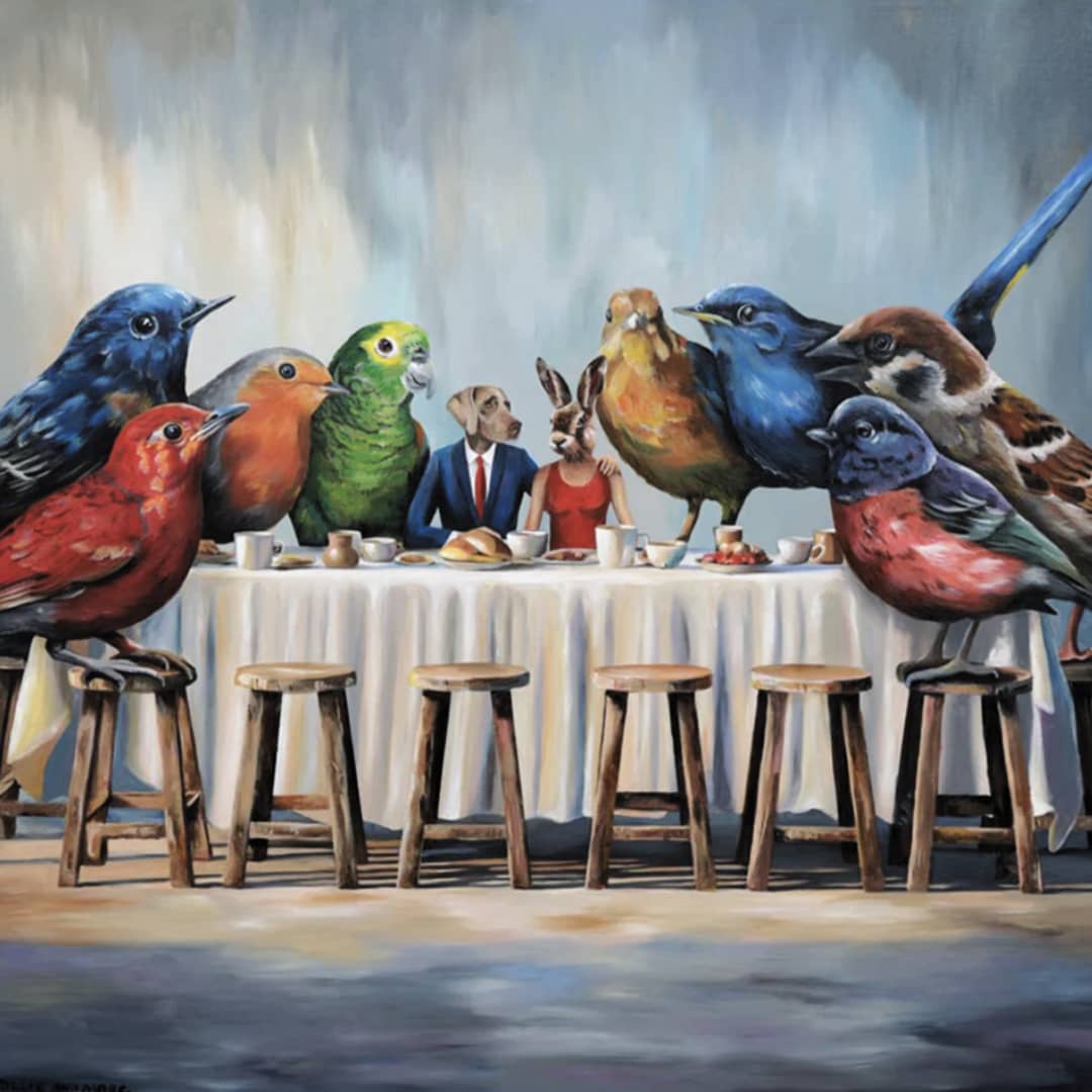 Gillie and Marc Painting ~ 'Birds of a Feather Eat Together' - Curate Art & Design Gallery Sorrento, Mornington Peninsula, Melbourne