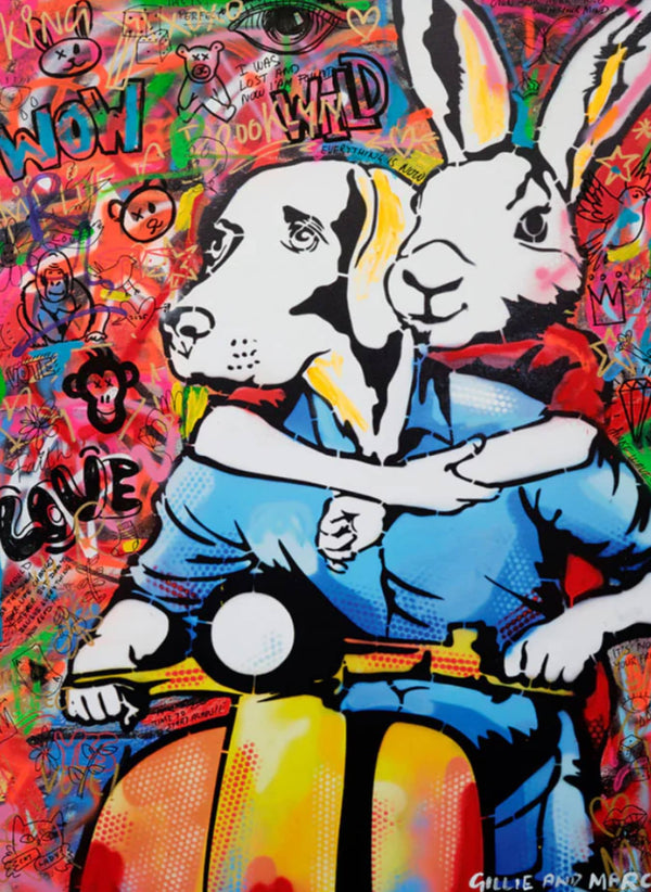 Gillie and Marc original painting ~ 'It Takes Two to Tango' @ Curate Art & Design, Gillie and Marc's premier representatives in Melbourne metro.