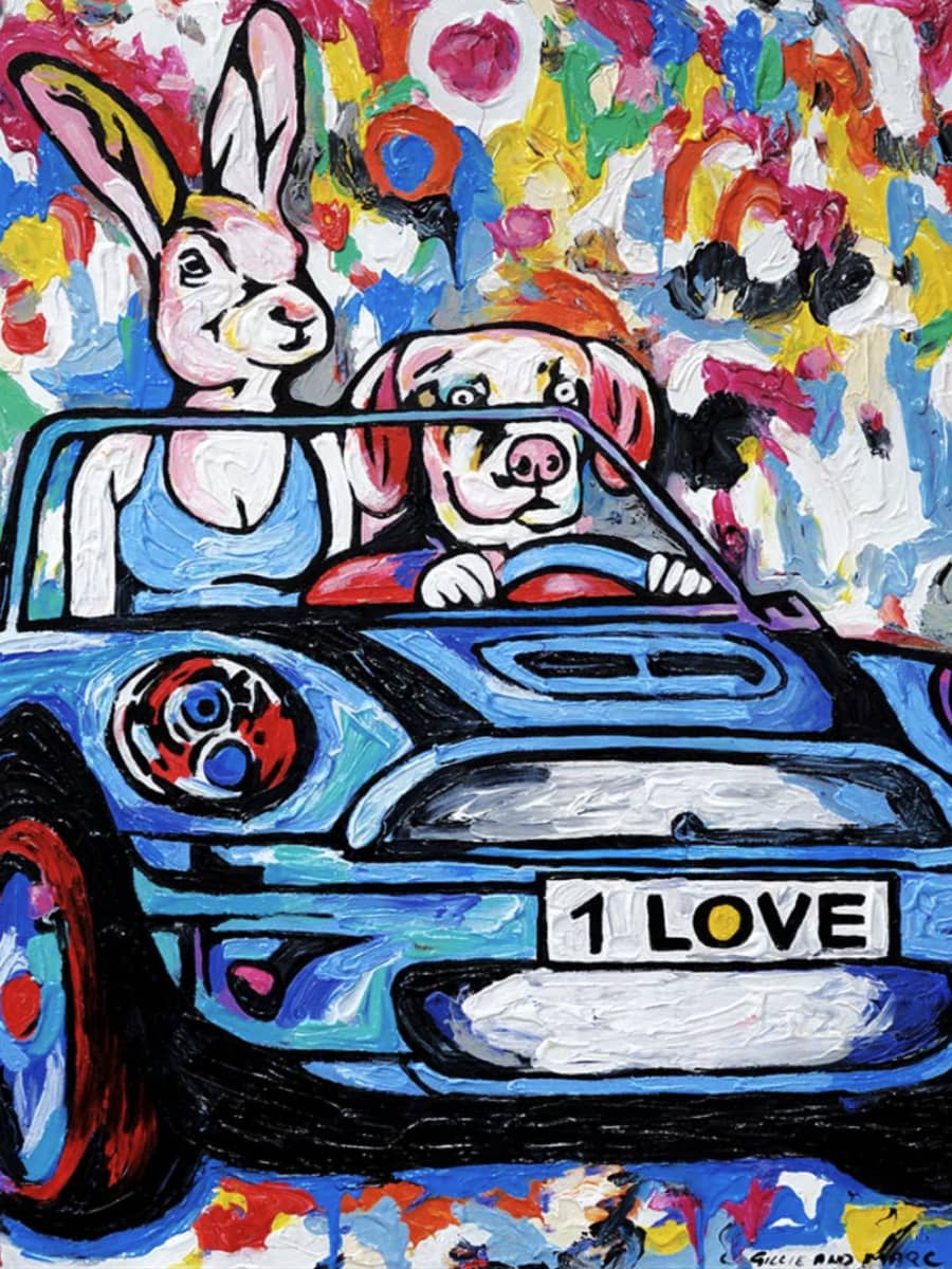 Gillie and Marc Painting ~ 'Love the Drive' - Curate Art & Design Gallery Sorrento, Mornington Peninsula, Melbourne