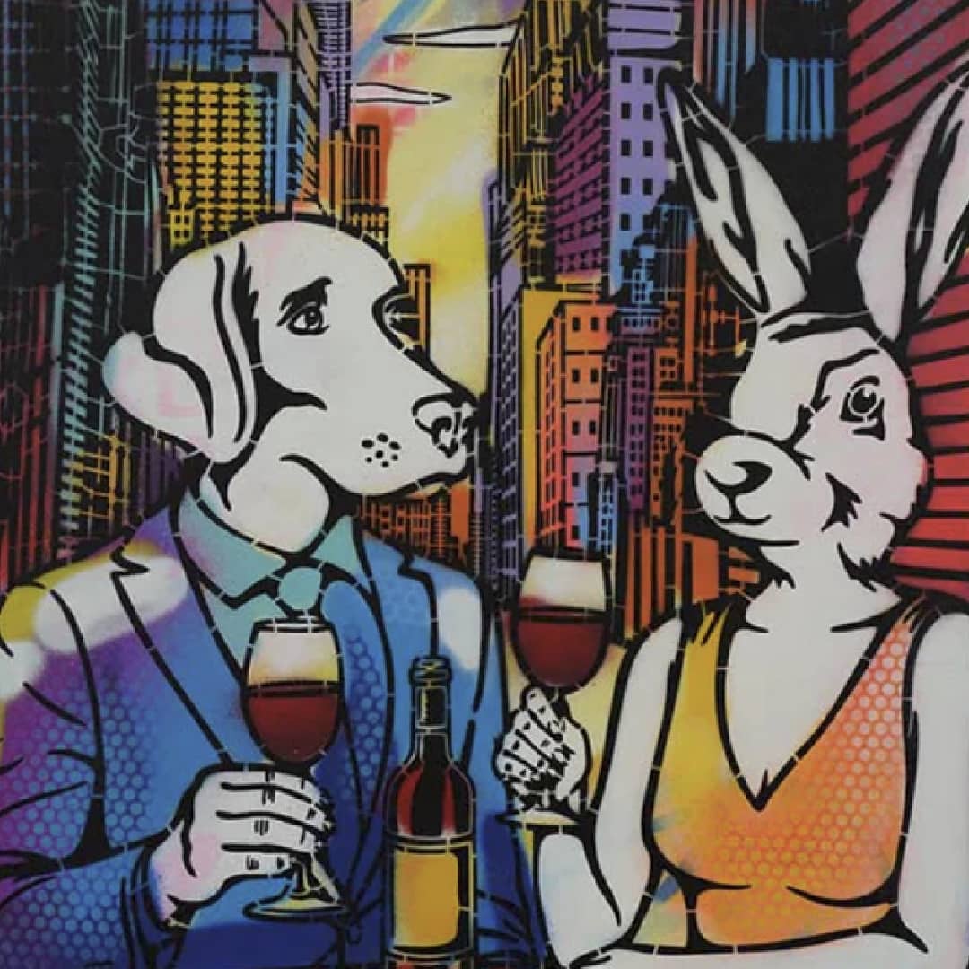 Gillie and Marc original painting ~ 'Love's Endless Warmth' @ Curate Art & Design, Gillie and Marc's premier representatives in Melbourne metro.