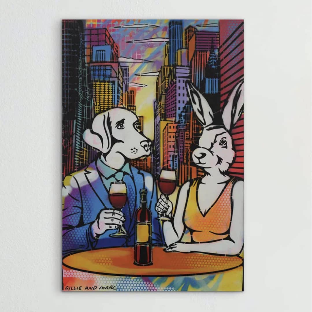 Gillie and Marc original painting ~ 'Love's Endless Warmth' @ Curate Art & Design, Gillie and Marc's premier representatives in Melbourne metro.