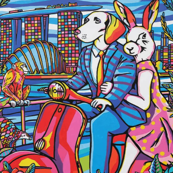 Gillie and Marc Painting ~ 'Singapore Lovers' - Curate Art & Design Gallery Sorrento, Mornington Peninsula, Melbourne