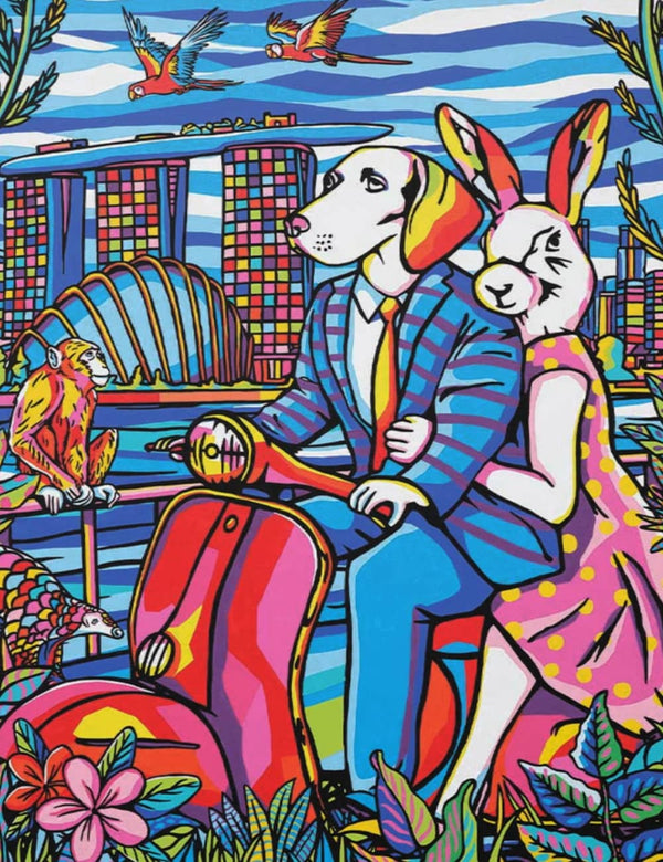 Gillie and Marc Painting ~ 'Singapore Lovers' - Curate Art & Design Gallery Sorrento, Mornington Peninsula, Melbourne