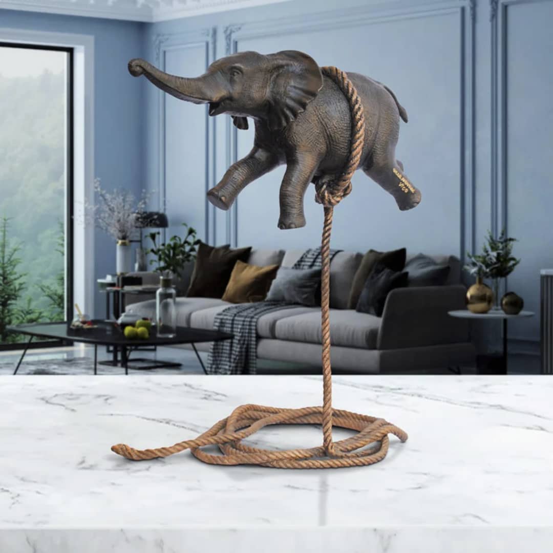 Gillie and Marc Sculpture ~ 'Baby Elephant Flying High for the First Time' @ Curate Art & Design in Daylesford, Gillie and Marc premier gallery in Victoria, Australia.