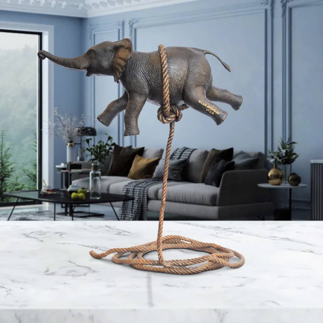 Gillie and Marc Sculpture ~ 'Baby Elephant Flying High for the First Time' @ Curate Art & Design in Daylesford, Gillie and Marc premier gallery in Victoria, Australia.
