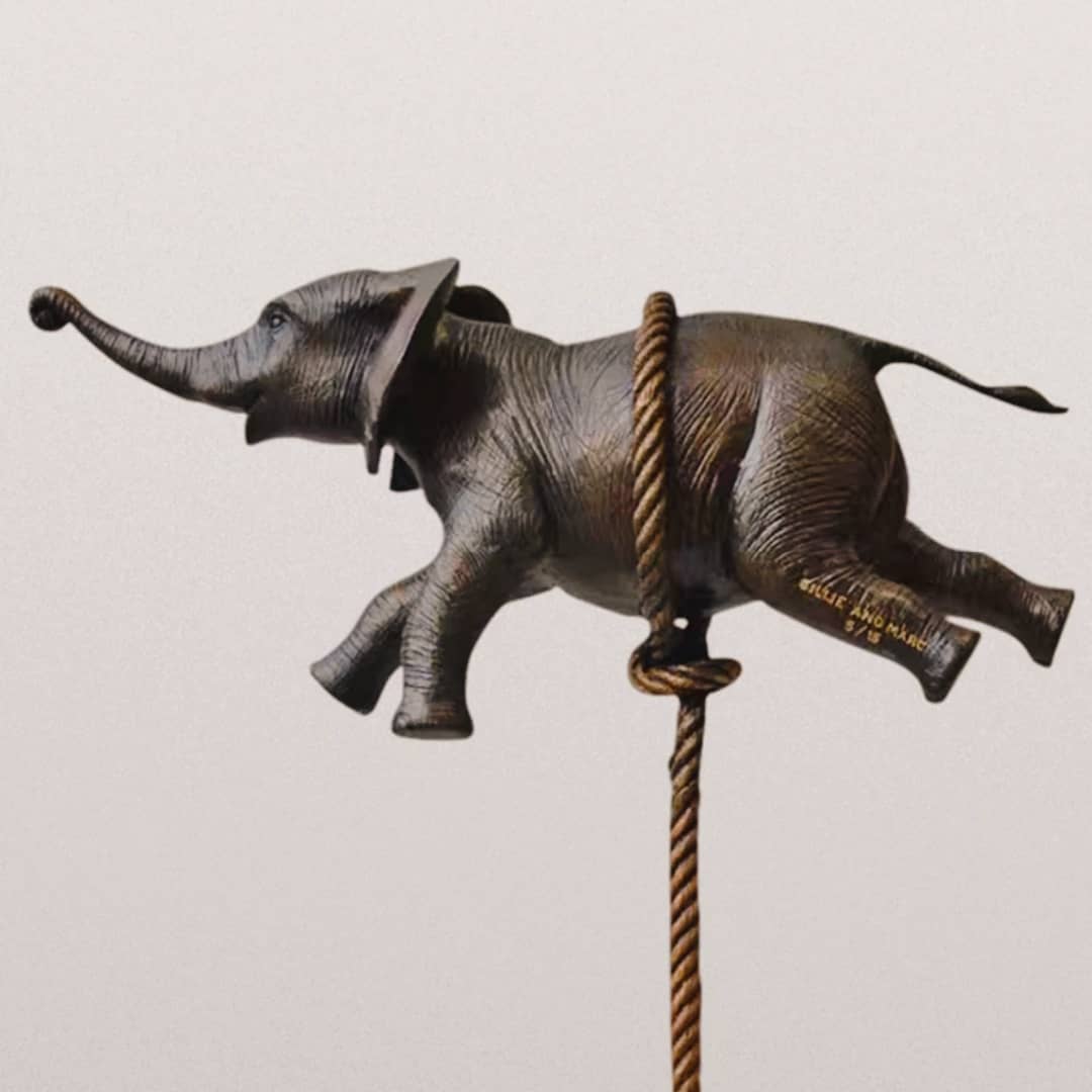 Gillie and Marc Sculpture ~ 'Flying Elephant on Short Rope' @ Curate Art & Design in Daylesford, Gillie and Marc's premier gallery in Victoria, Australia.