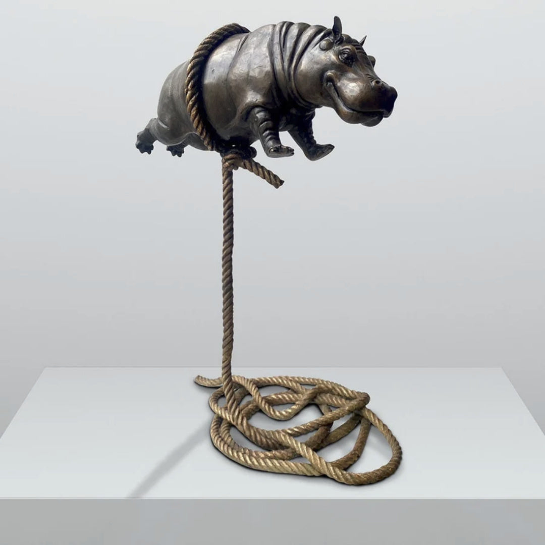 Gillie and Marc Sculpture ~ 'Flying Hippo High on a Short Rope' @ Curate Art & Design in Daylesford, Gillie and Marc premier gallery in Victoria, Australia.