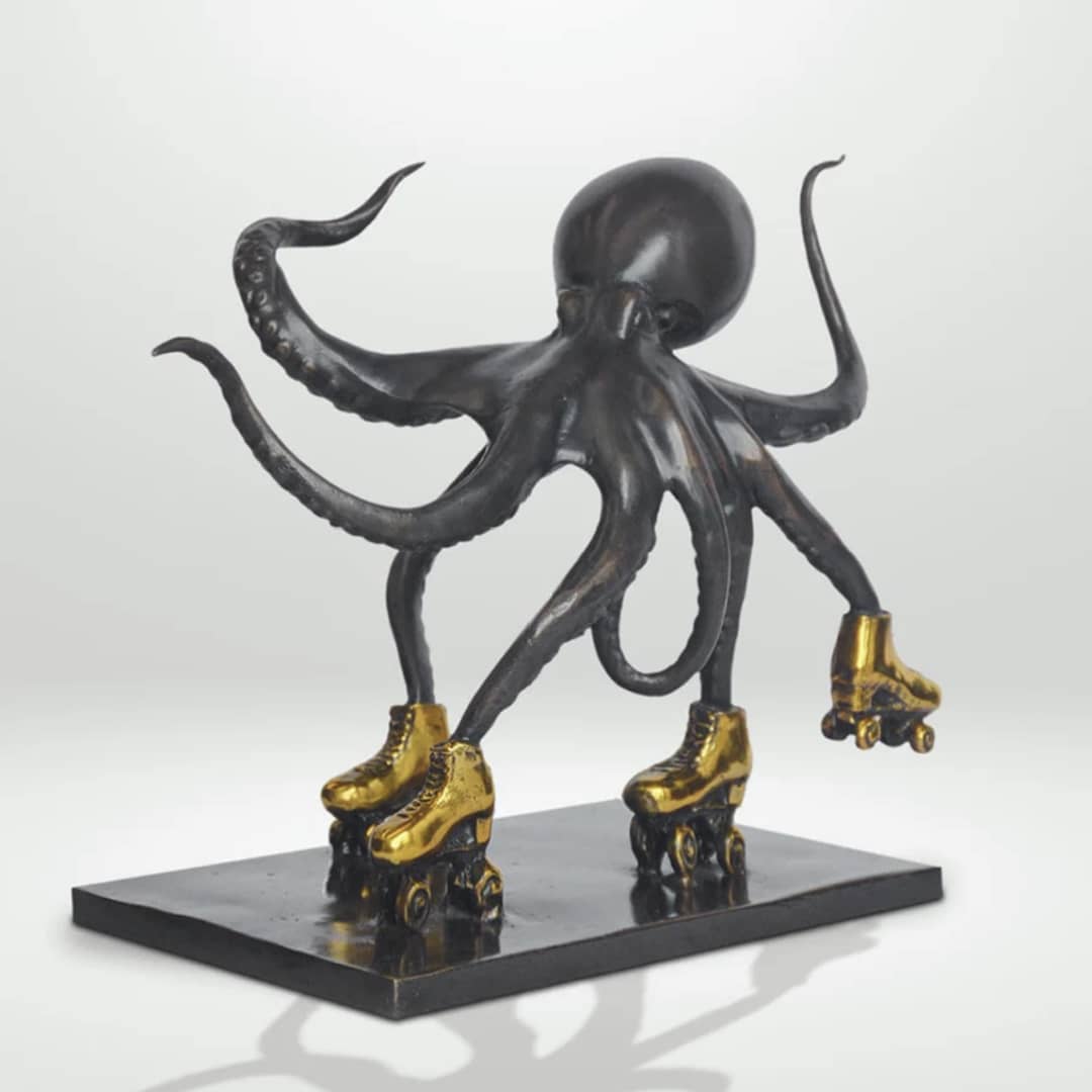Gillie and Marc Sculpture ~ 'The Giant Pacific Octopus Races Against Time on Roller Skates' @ Curate Art & Design in Daylesford, Gillie and Marc's premier gallery in Victoria.