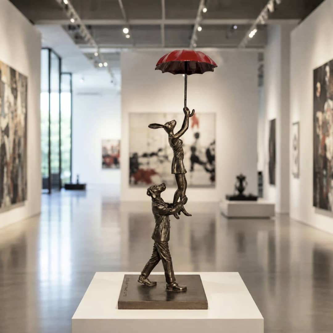 Gillie and Marc Sculpture ~ 'The Umbrella Flyers' - Curate Art & Design in Daylesford, Gillie and Marc's premier gallery in Victoria, Australia.